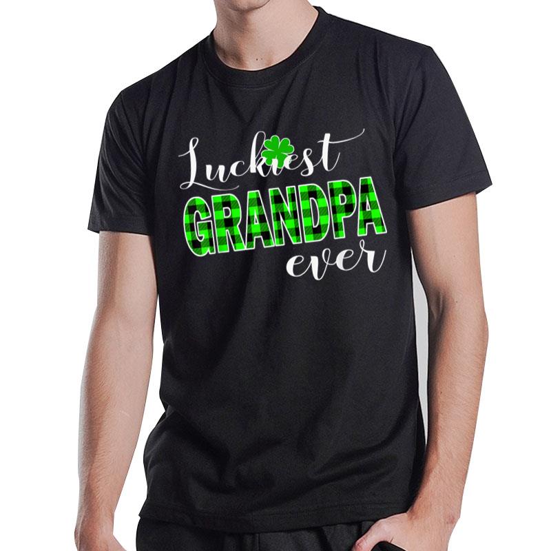 Luckiest Grandpa Ever Shamrock Green Clover Boy Girl T-Shirt