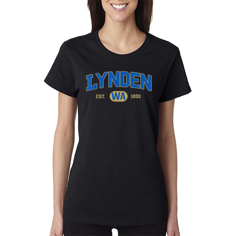 Lynden Washington Navy&Gold Graphic Women T-Shirt