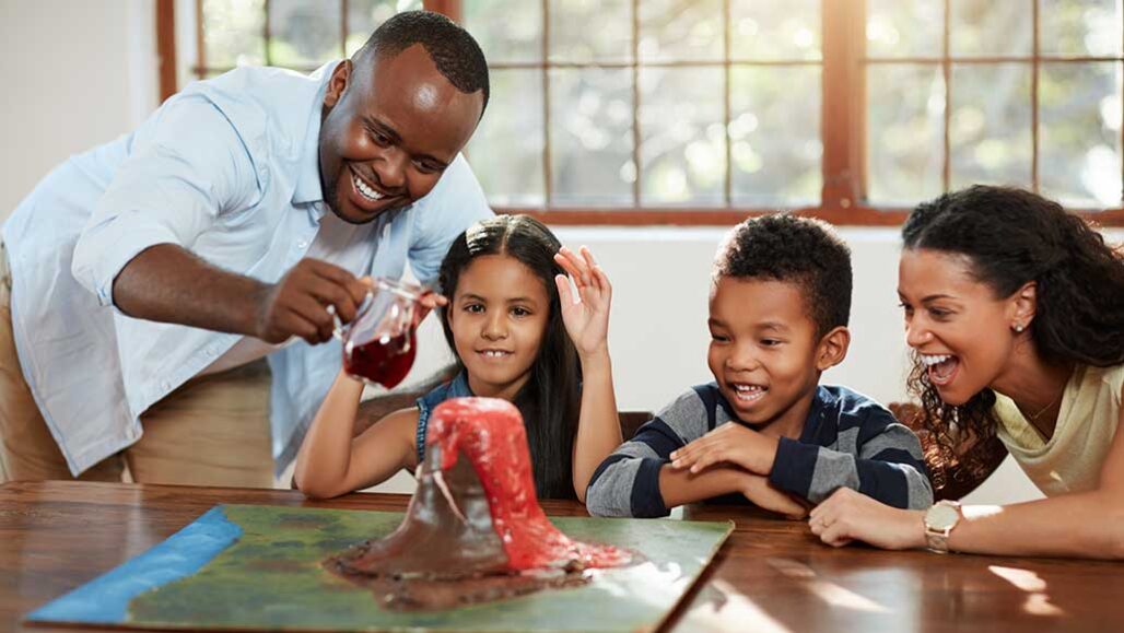 Make a baking soda volcano