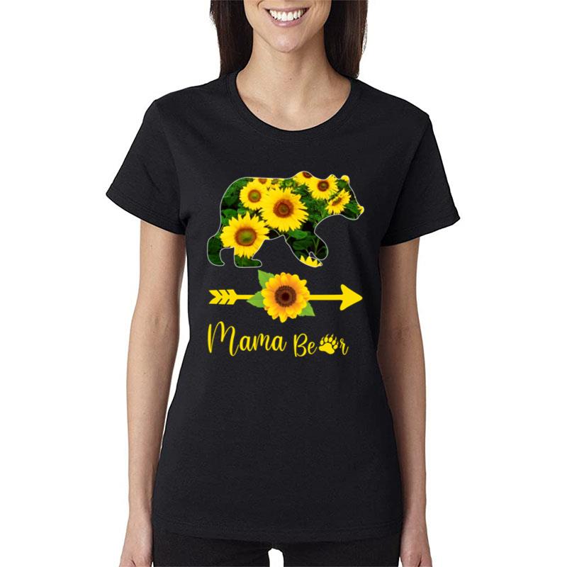 Mama Bear Sunflower Gift For Mothers Day Women T-Shirt