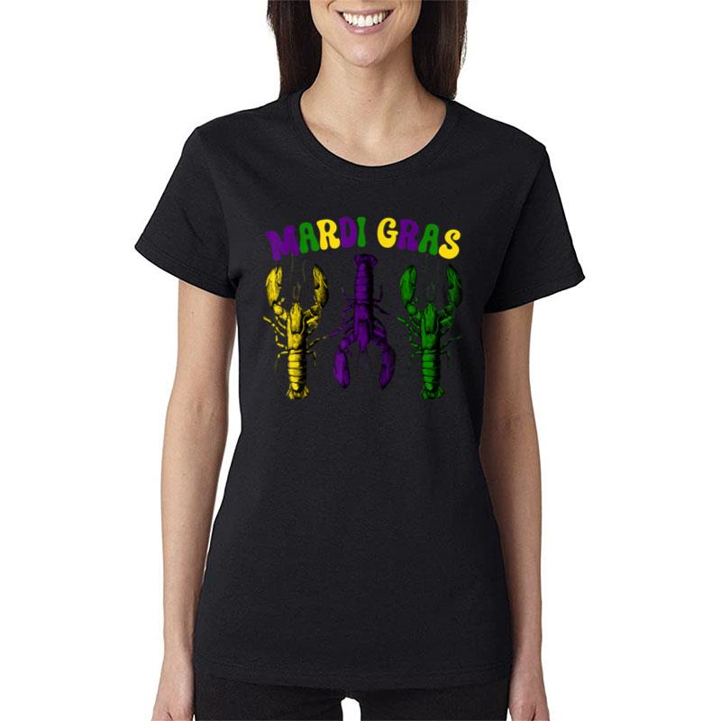 Mardi Gras Crawfish Happy Mardi Gras 2023 Matching Party Women T-Shirt