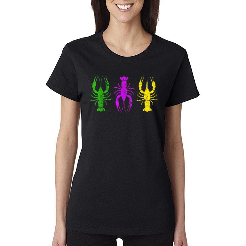 Mardi Gras Crawfish Jester Hat Bead New Orleans Gifts Women T-Shirt