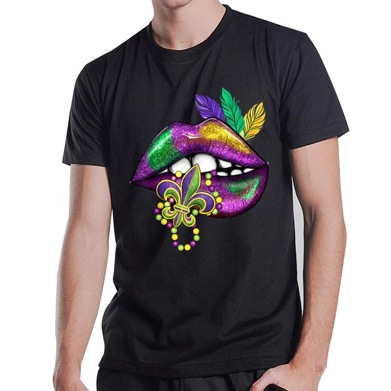 Mardi Gras Shirt Women Lips Costume Party Carnival Parade T-Shirt