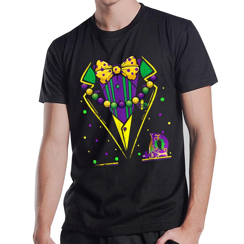 Mardi Gras Tuxedo Vest Party Suit Carnival Parade Men Women T-Shirt