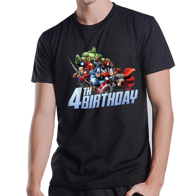 Marvel Avengers Action Shot 4th Birthday T-Shirt