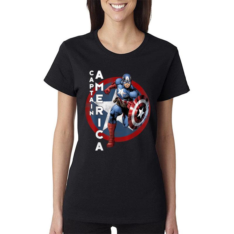 Marvel Avengers Vintage Captain America Avengers Icon Women T-Shirt