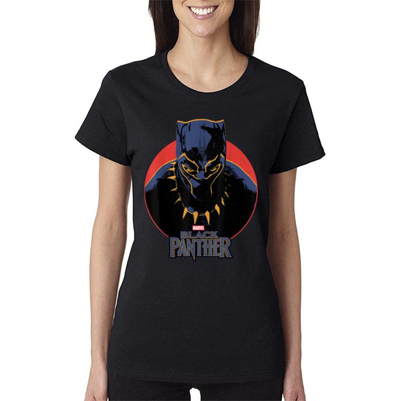 Marvel Black Panther Movie Retro Circle Portrait Women T-Shirt