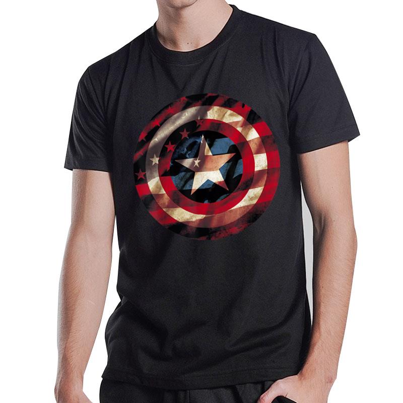 Marvel Comics Captain America Flag Fill Shield T-Shirt