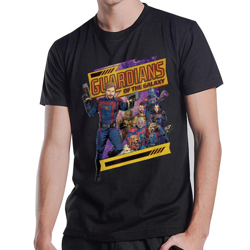 Marvel Guardians of the Galaxy Volume 3 Comic Style and Logo T-Shirt