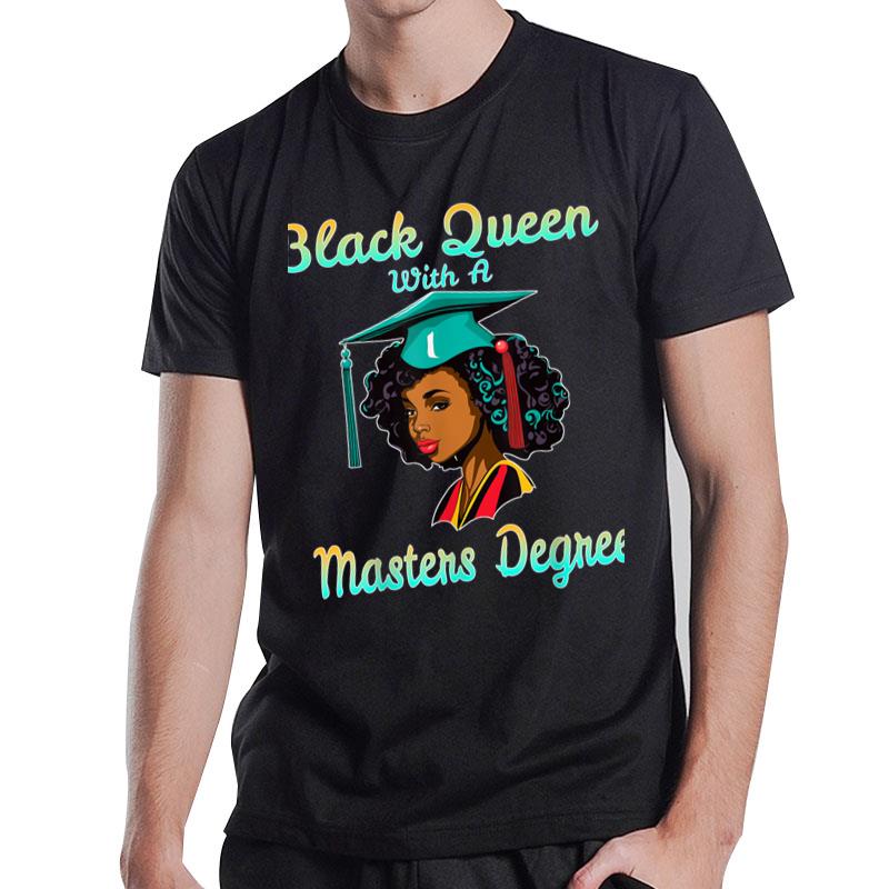 Masters Degree Graduation Black Queen African American Msw T-Shirt