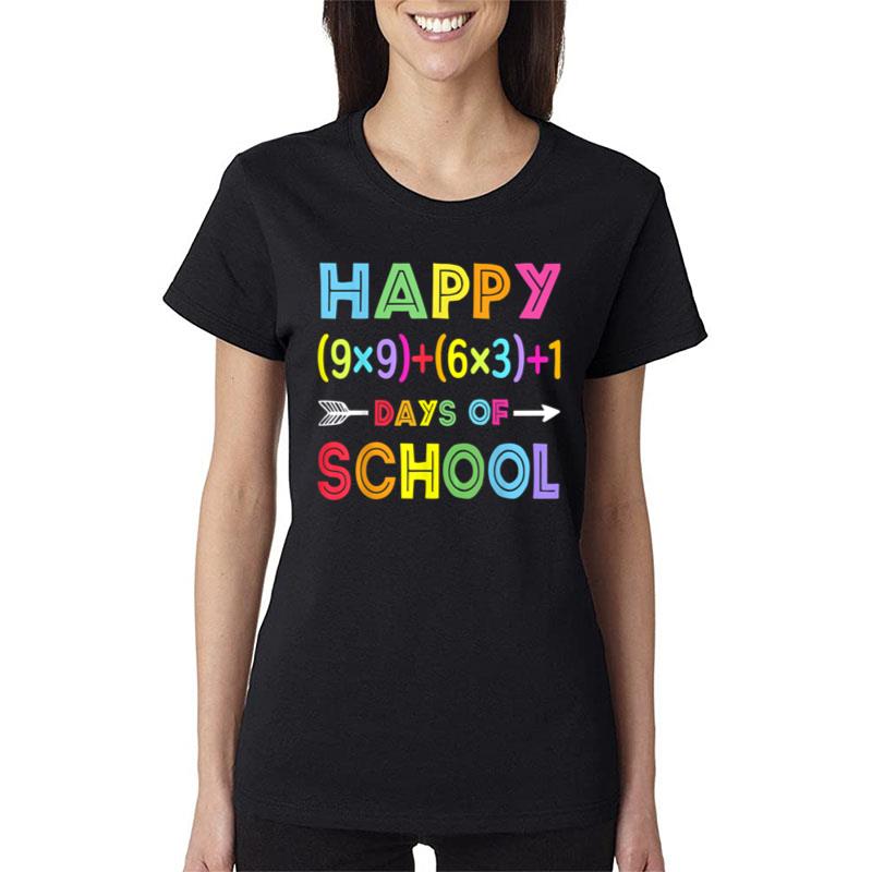 Math Formula 100 Days Of School Funny Math Teacher 100Th Day Ver 1 Women T-Shirt