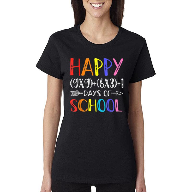 Math Formula 100 Days Of School Funny Math Teacher 100Th Day Ver 2 Women T-Shirt