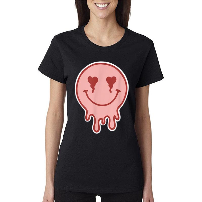 Melting Smiling Valentines Face Women T-Shirt