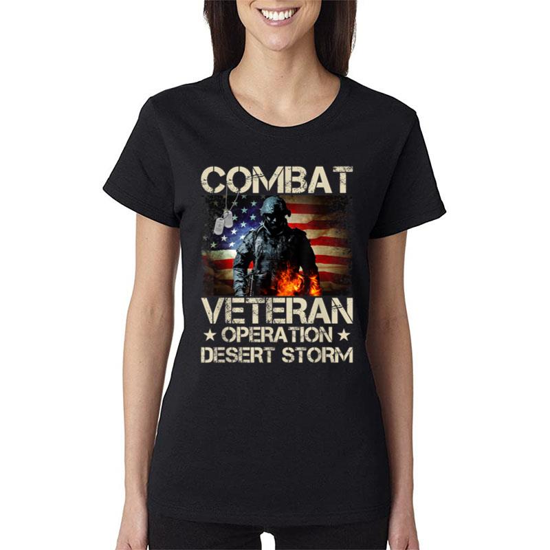 Mens Combat Veteran Operation Desert Storm Soldier Women T-Shirt