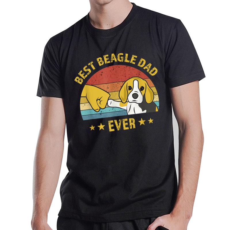 Mens Cute Best Beagle Dad Ever Retro Vintage Gift Puppy Lover T-Shirt