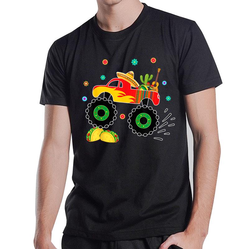 Mexican Monster Truck Taco Cinco De Mayo Party Boys Toddlers T-Shirt