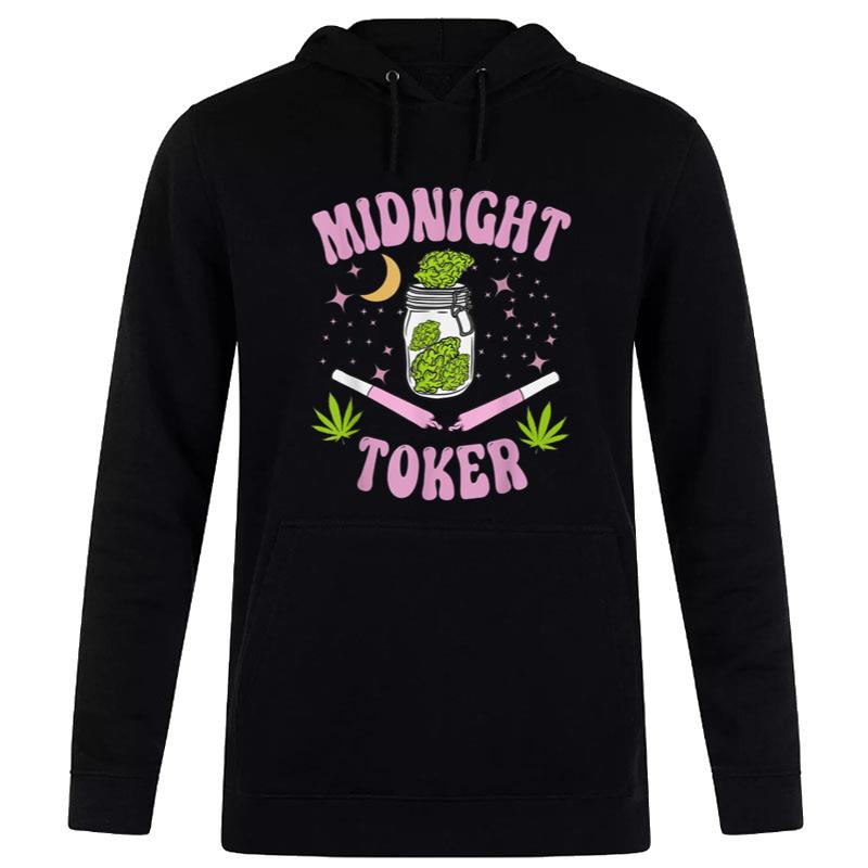 Midnight Toker Cannabis 420 Cannabis Weed Leaf Stoner Girl Women T-Shirt