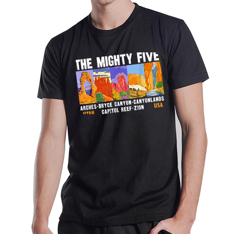 Mighty Five Utah National Parks Distressed Vintage T-Shirt