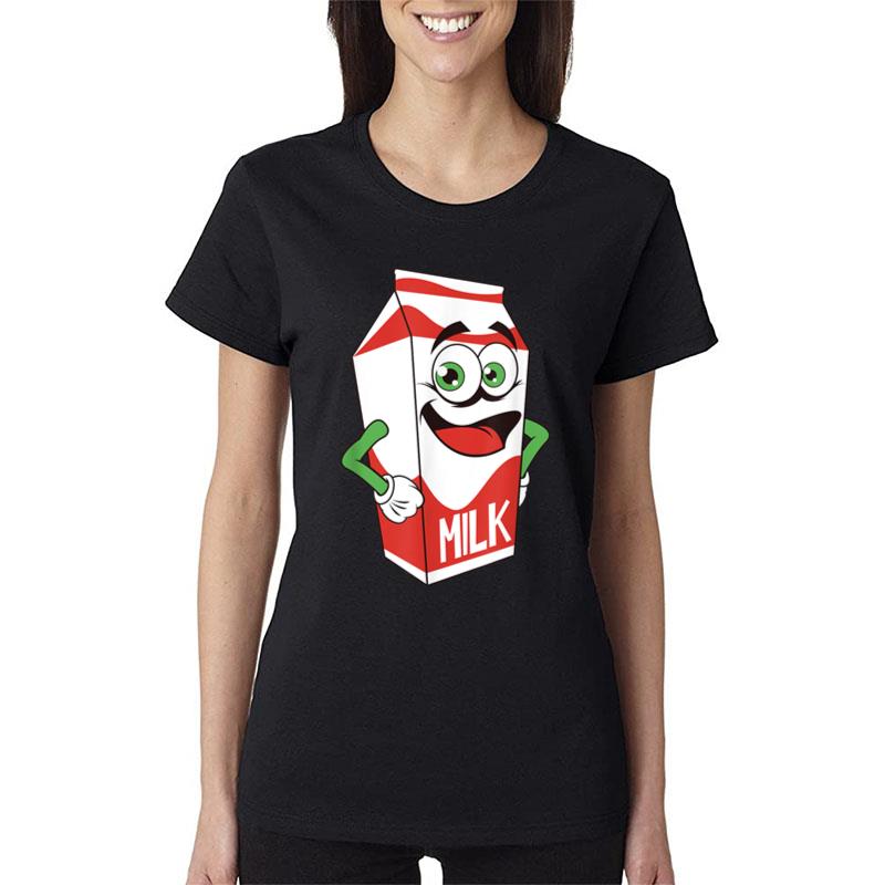 Milk Cartoon Character Women T-Shirt