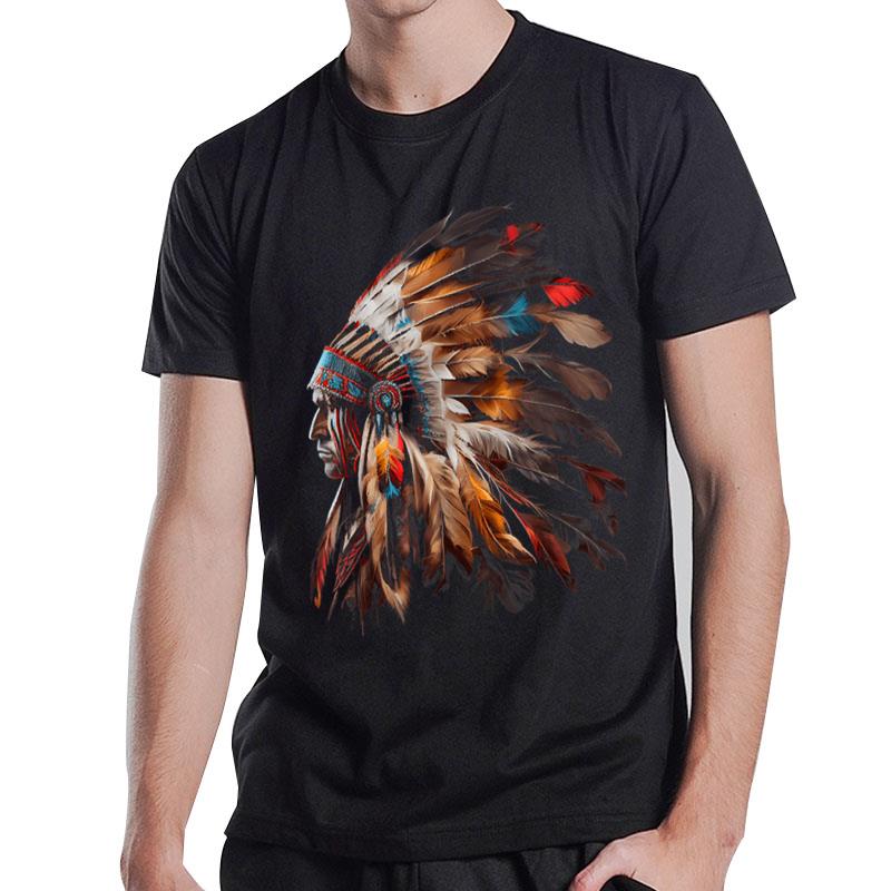 Native American Indian Headdress Graphic Tees Men Women T-Shirt