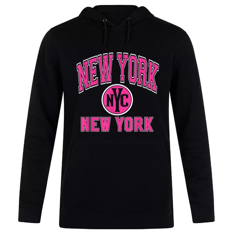 New York City NYC Varsity Style Magenta Print Women T-Shirt