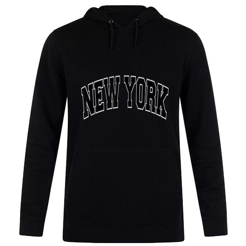 New York Varsity Style Pink with Black Text Women T-Shirt