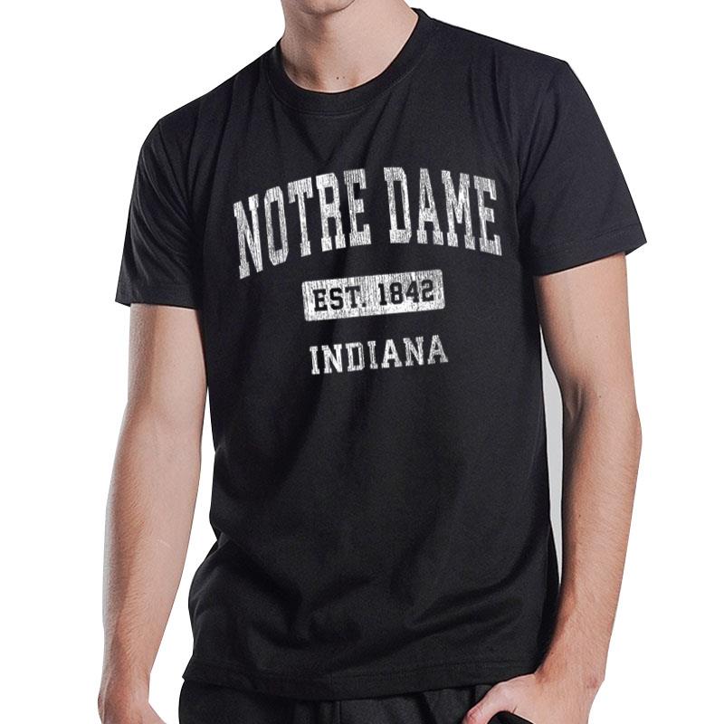 Notre Dame Indiana IN Vintage Athletic Navy Sports Design T-Shirt