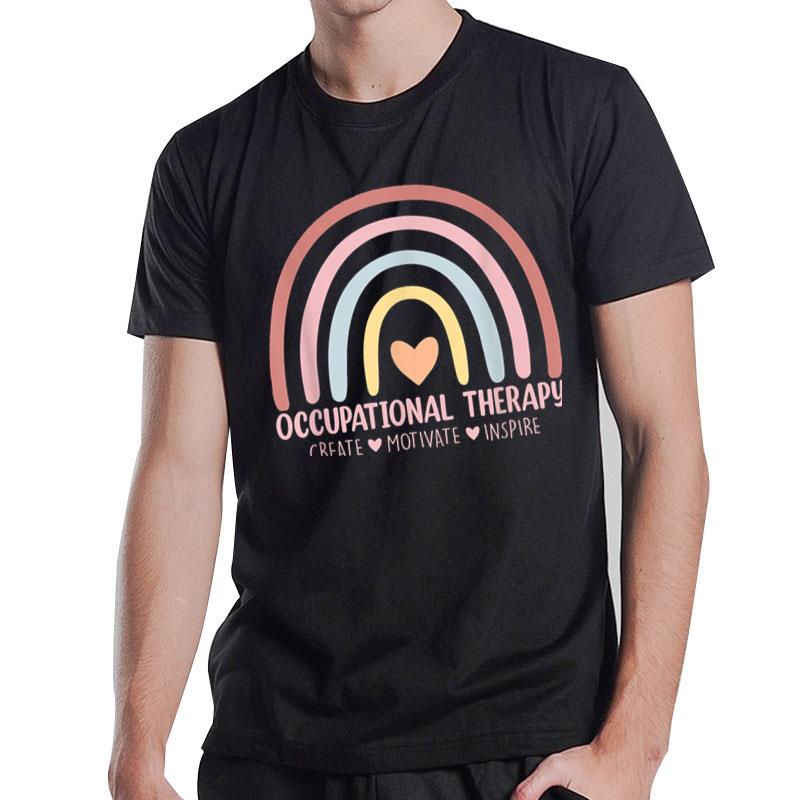 Occupational Therapy Worker Ot Boho Rainbow Retro Gifts T-Shirt