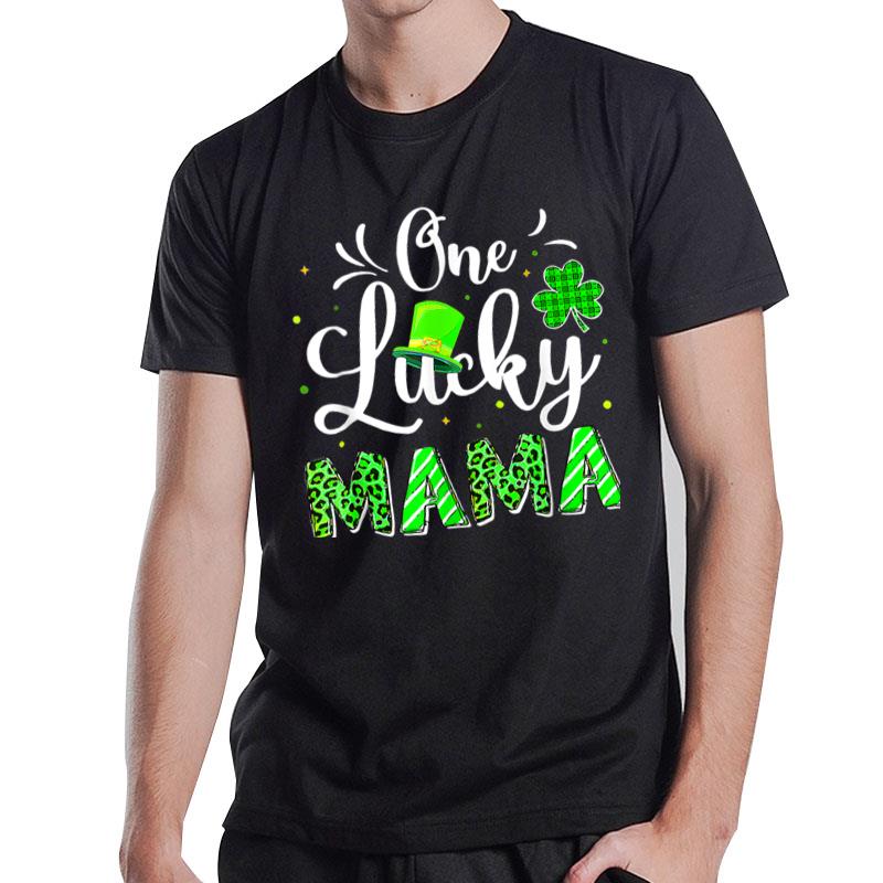 One Lucky Mama Irish Shamrock Leopard St Patrick’S Day Women T-Shirt