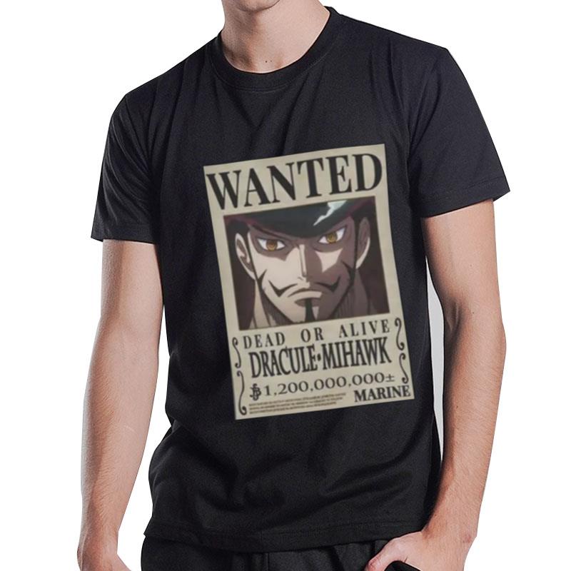 One Piece Dracule Mihawk Wanted T-Shirt