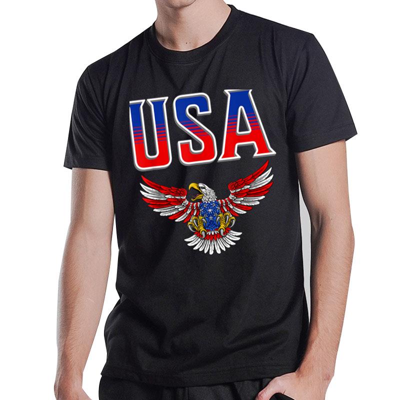Patriotic Eagle 4Th Of July Usa American Flag T-Shirt