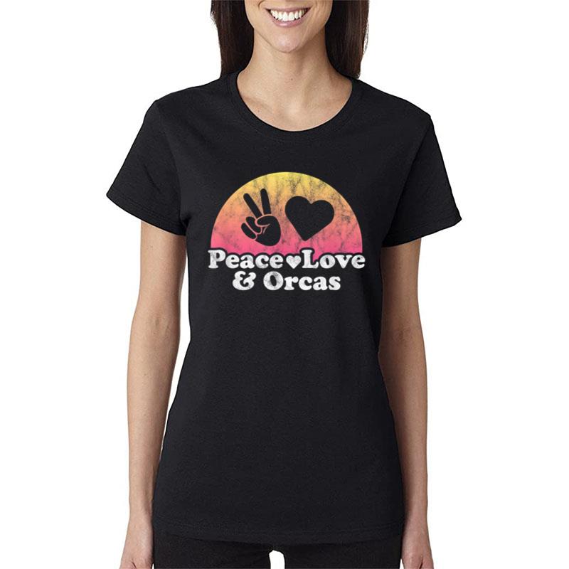 Peace Love and Orcas Orca Women T-Shirt