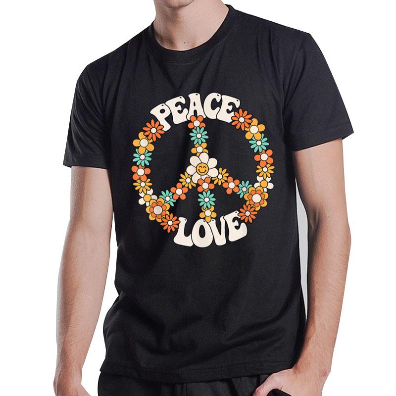 Peace Sign Love 60S 70S Costume Groovy Hippie Theme Party T-Shirt