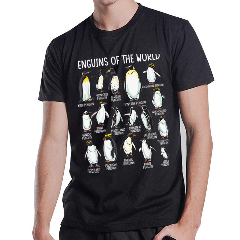 Penguins Of The World Zookeeper Sea Animal Penguin Lovers T-Shirt