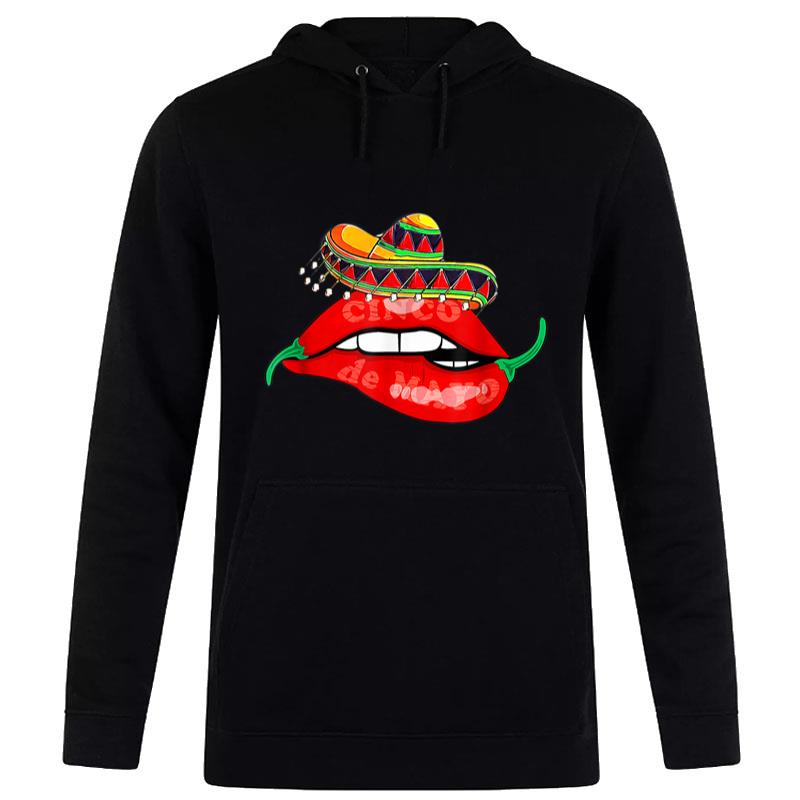 Pepper Sexy Lips Hot Mexican Sombrero Cinco De Mayo Chili Women T-Shirt