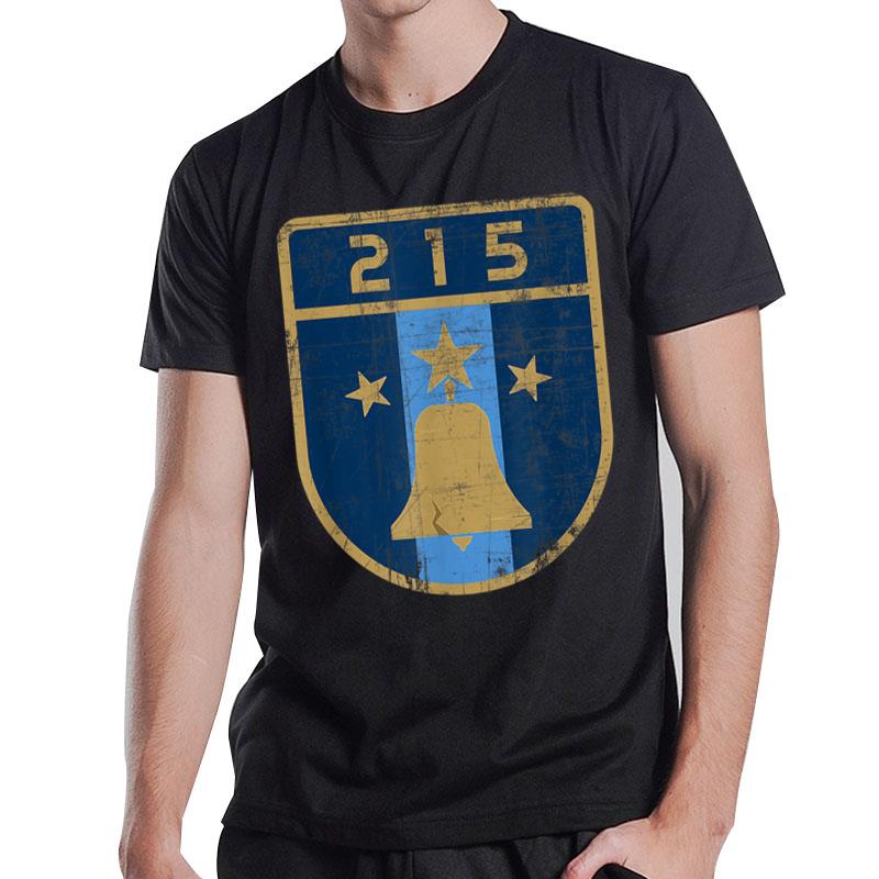 Philadelphia City 215 Star Badge Vintage Retro T-Shirt