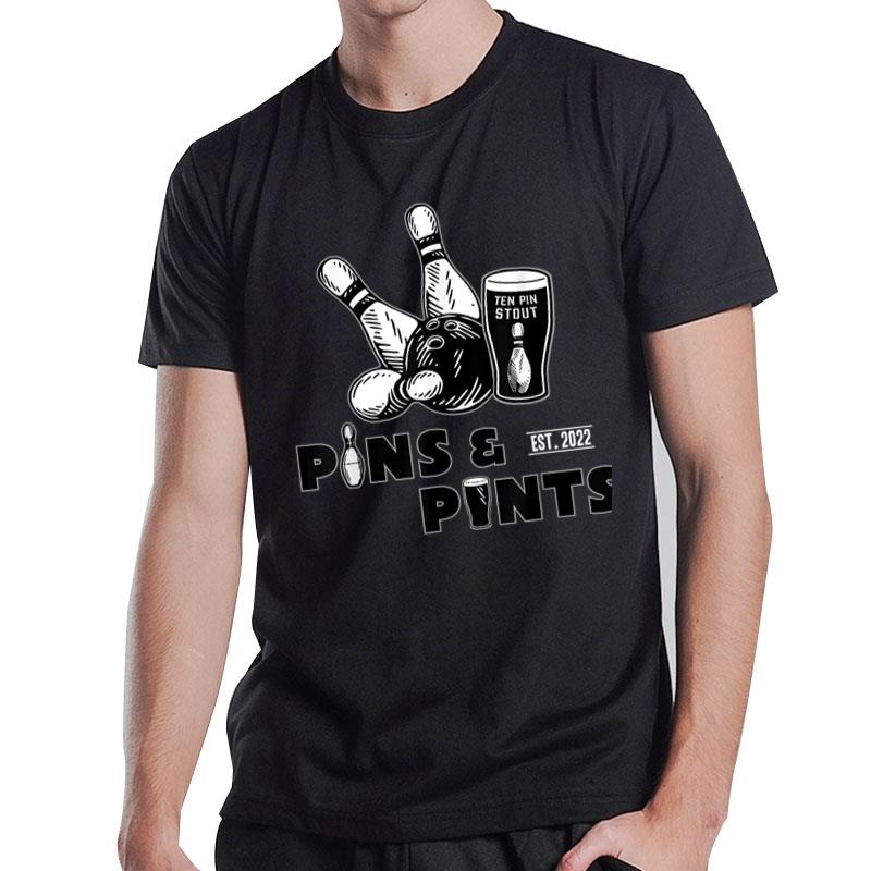 Pins And Pints Bowling Fun T-Shirt