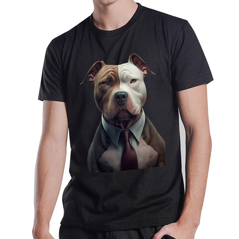 Pitbull Surrealism Style Of Art Pitbull Lover T-Shirt