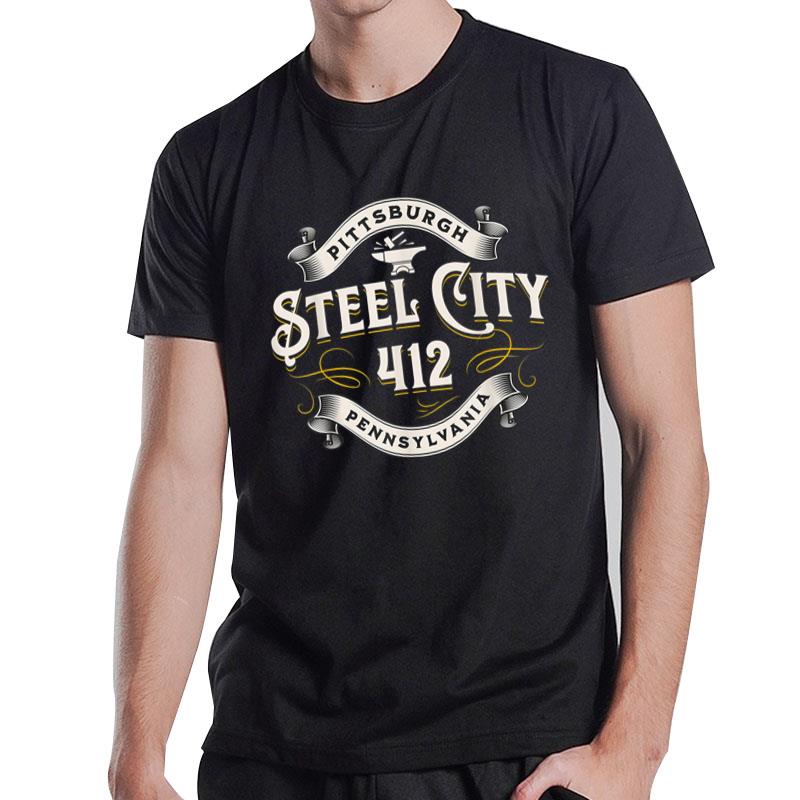 Pittsburgh Pennsylvania Steel City 412 Home Vintage T-Shirt