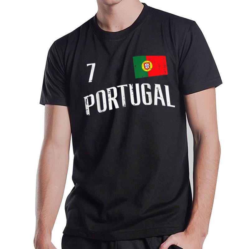 Portugal Soccer Number 7 Portugese Football Sports Lover Fan T-Shirt