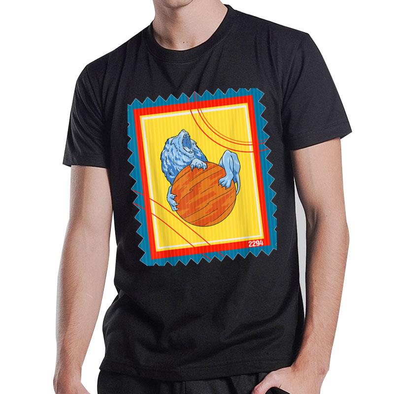 Postage Stamp Space Planet Lion T-Shirt