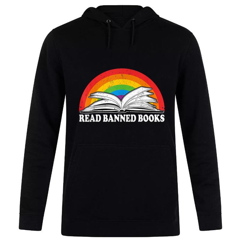 Read Banned Books Vintage Rainbow Reading Book Women T-Shirt