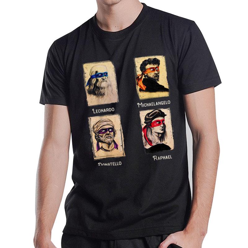 Renaissance Ninja Poster Style Pop Art Italian Artists T-Shirt