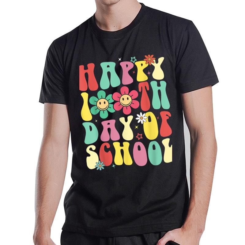 Retro 100 Days Of School Teacher 100Th Day School T-Shirt