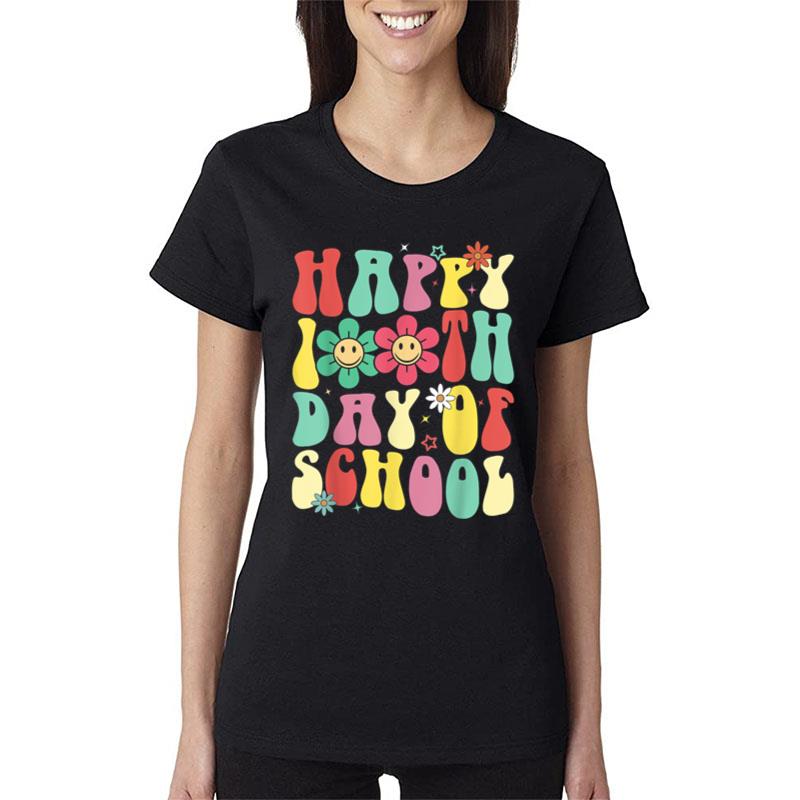 Retro 100 Days Of School Teacher 100Th Day School Women T-Shirt