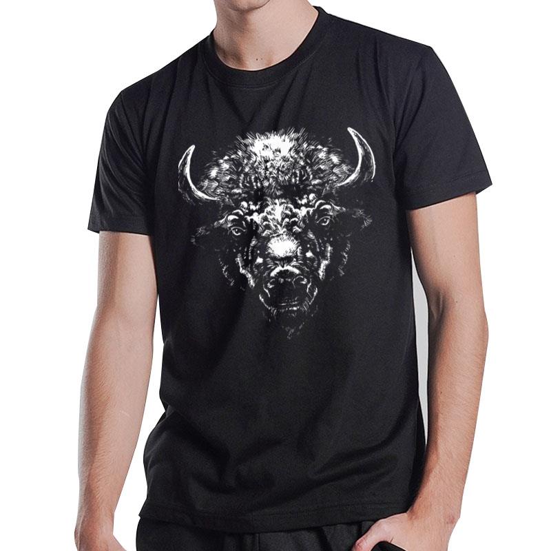 Retro Buffalo Silhouette Bison Wild Animal T-Shirt