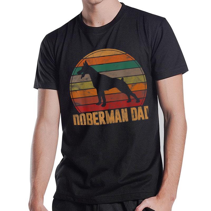 Retro Doberman Dad Gift Dog Owner Pet Pinschers Dobie Father T-Shirt
