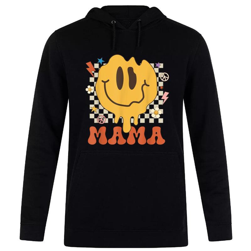 Retro Groovy Mama Smile Face Hippie Mom Mothers Day Women T-Shirt