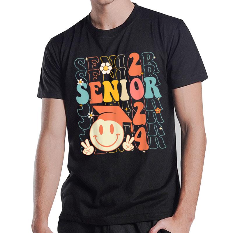 Retro Groovy Senior 2024 Class Of 2024 Graduate Graduation T-Shirt