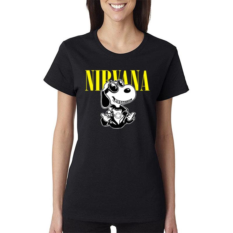 Rocker Snoopy Nirvana Women T-Shirt